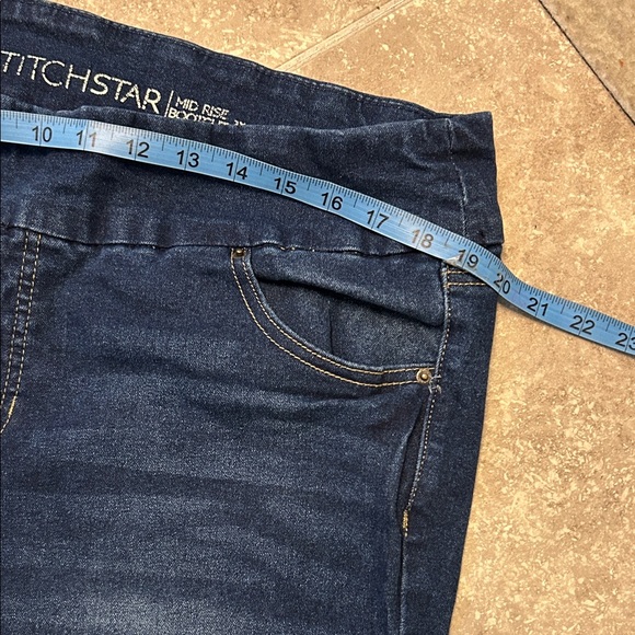Women's Dark Blue Jeans StitchStar Mid Rise Bootcut 2x - Picture 3 of 8